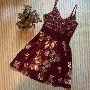Floral and Crochet Dress